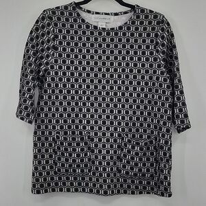 3 For$20 SagHarbor Black & White octagon design shirt size M
